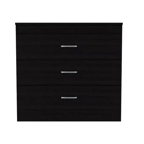 HomeRoots 32 Black Three Drawer Dresser