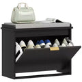 HOMCOM Shoe Bench with Padded Seat Cushion and Flip-Drawer, Entryway Bench