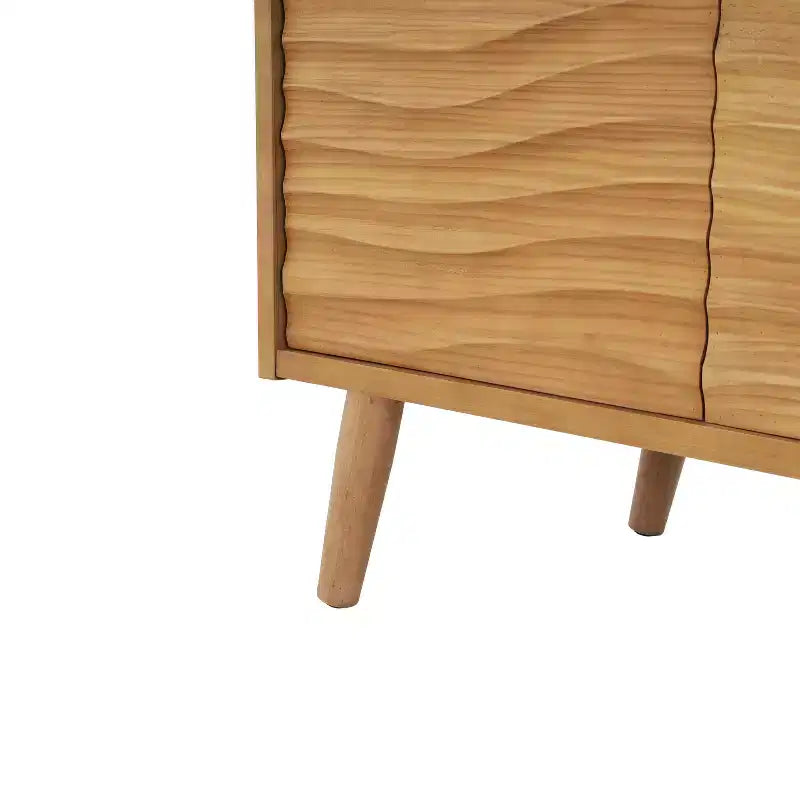 Christopher Knight Home Vilmar Modern Wavy Pattern Sideboard Buffet Cabinet with Two Adjustable Shelves