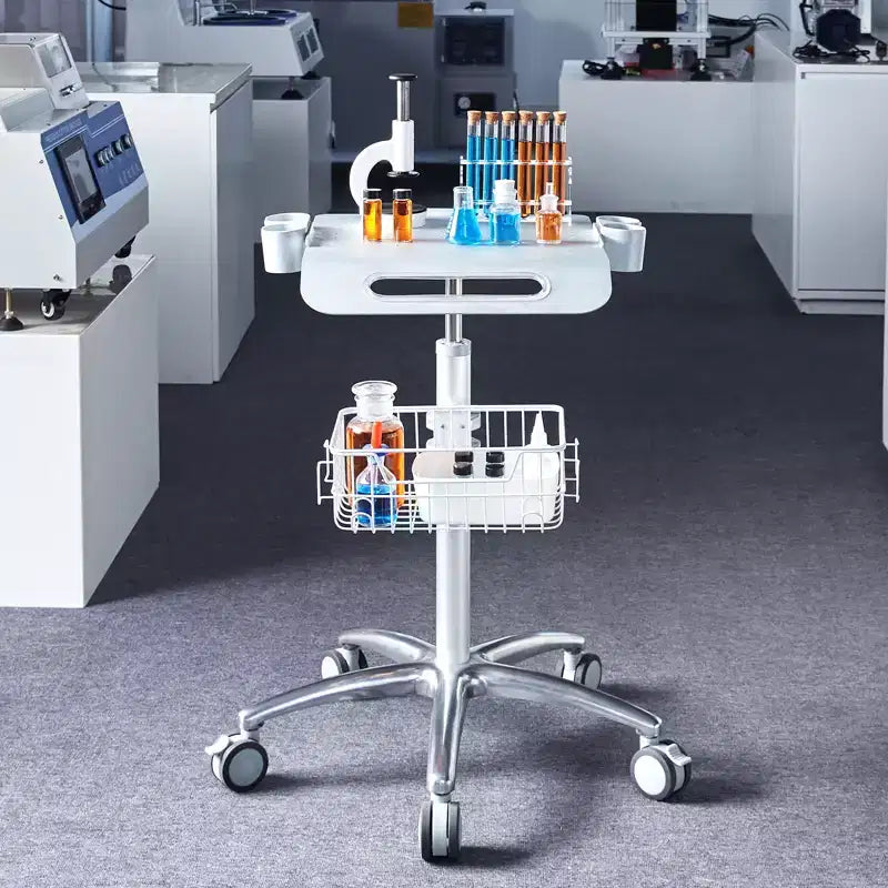 VEVOR Medical Cart, Salon Cart with Wheels, Mobile Trolley Cart 26.77-42.91 Height Adjustable, Metal Salon Stations for Hair Stylist