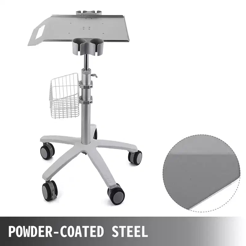 VEVOR Medical Cart, Salon Cart with Wheels, Mobile Trolley Cart 26.77-42.91 Height Adjustable, Metal Salon Stations for Hair Stylist