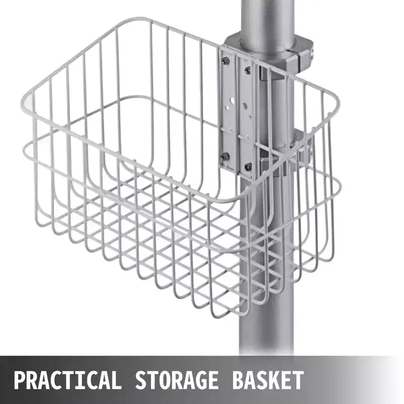 VEVOR Medical Cart, Salon Cart with Wheels, Mobile Trolley Cart 26.77-42.91 Height Adjustable, Metal Salon Stations for Hair Stylist