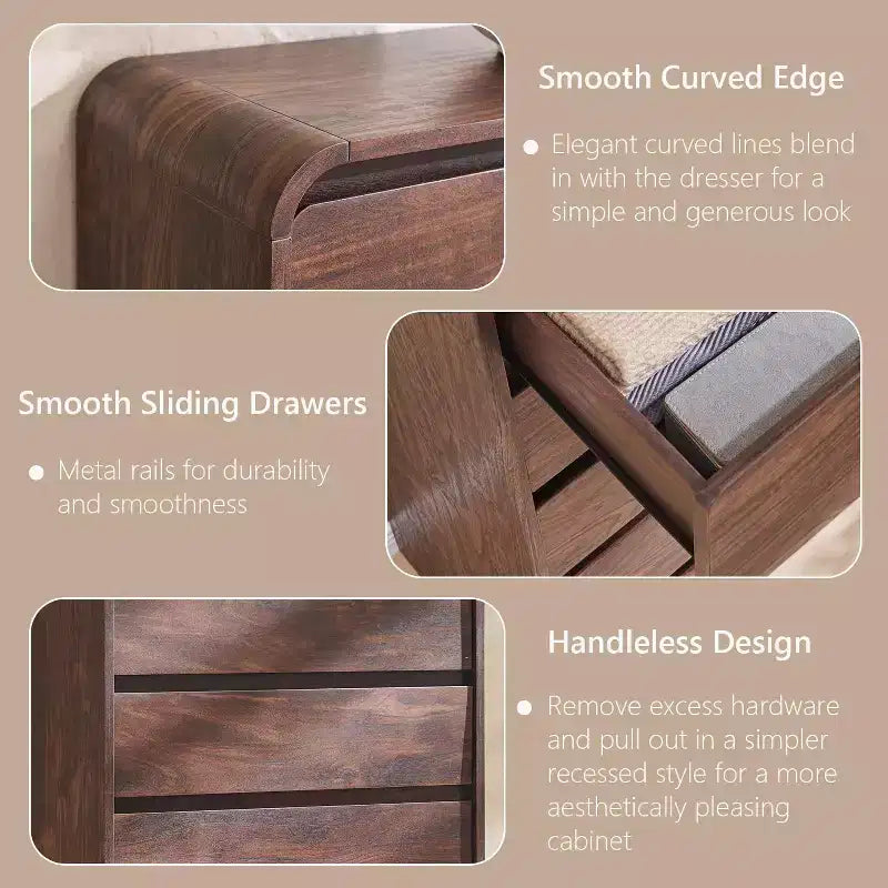 SinCiDo 5 Drawers Dresser for Bedroom, Modern 45in Tall Dressers & Chests of Drawers
