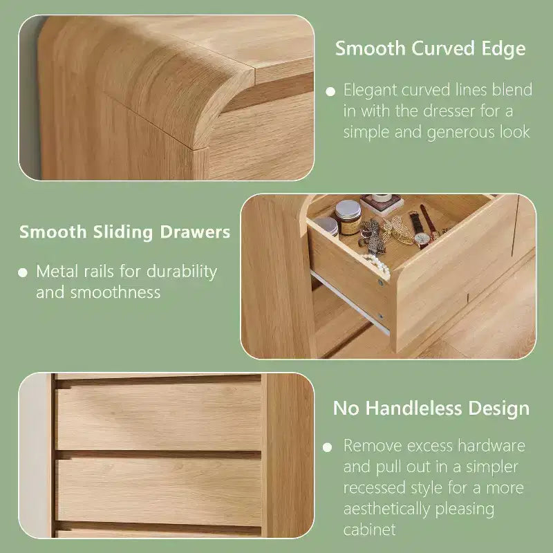 SinCiDo 5 Drawers Dresser for Bedroom, Modern 45in Tall Dressers & Chests of Drawers