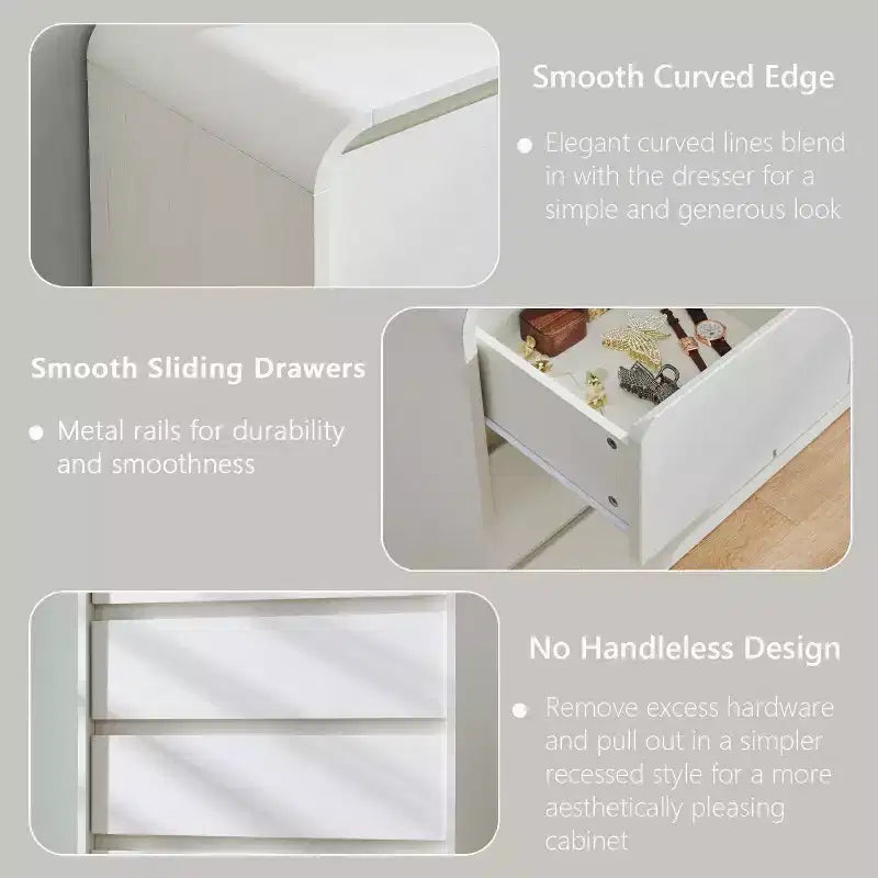 SinCiDo 5 Drawers Dresser for Bedroom, Modern 45in Tall Dressers & Chests of Drawers
