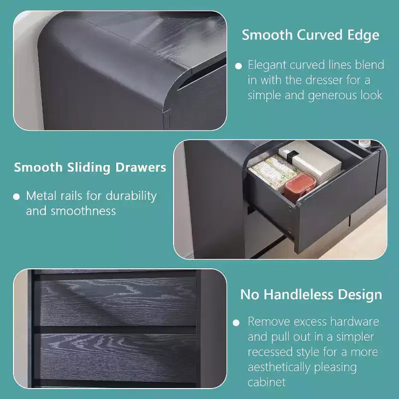 SinCiDo 5 Drawers Dresser for Bedroom, Modern 45in Tall Dressers & Chests of Drawers