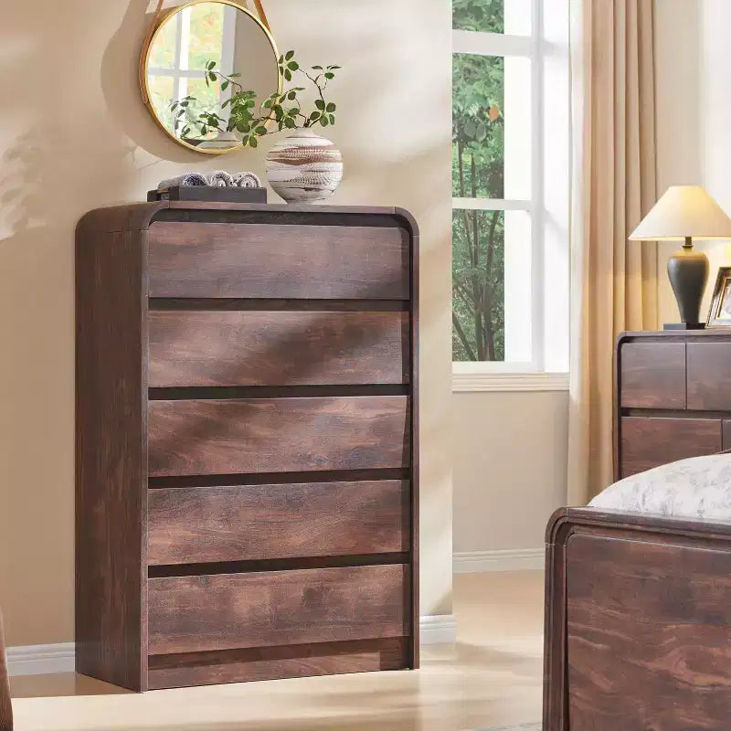 SinCiDo 5 Drawers Dresser for Bedroom, Modern 45in Tall Dressers & Chests of Drawers