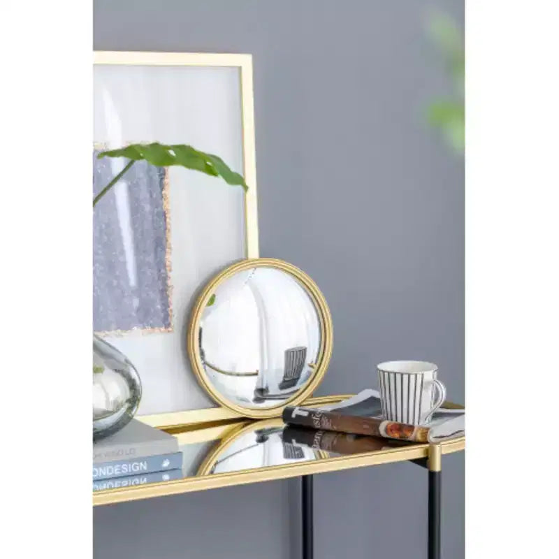 D11 Gold Round Mirror, Circle Mirror with Iron Frame for Living Room Bedroom Vanity Entryway Hallway
