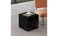 TUYOHW Natural Texture MDF Coffee Table, Easy-Assembly Center Table for Living Room, Luxurious Living Room Accent Table Cube Table