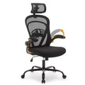 Ergonomic Office Chair Flip-Up Armrests & Lumbar Support Wide Seat Gaming Chair for Study/Bedroom/Home Office