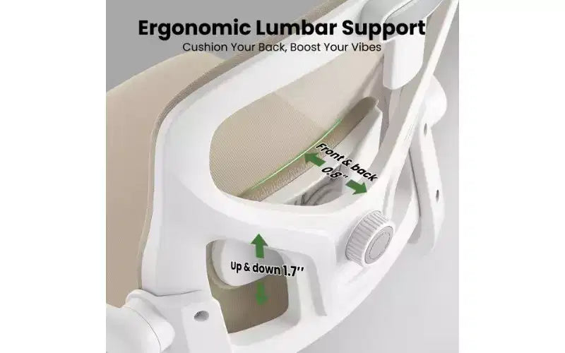 TUYOHW Mesh Ergonomic Office Chair, Home Office Desk Chair with Adjustable Lumbar Support & Headrest, High Back Computer Chair with Flip-Up Armrests