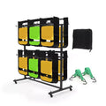 Folding Chair Storage Cart Heavy Duty, Holds 84 Chairs or 42 Chairs + 12 Tables, 360 Locking Wheels, Weatherproof Cover, Fixed Ropes