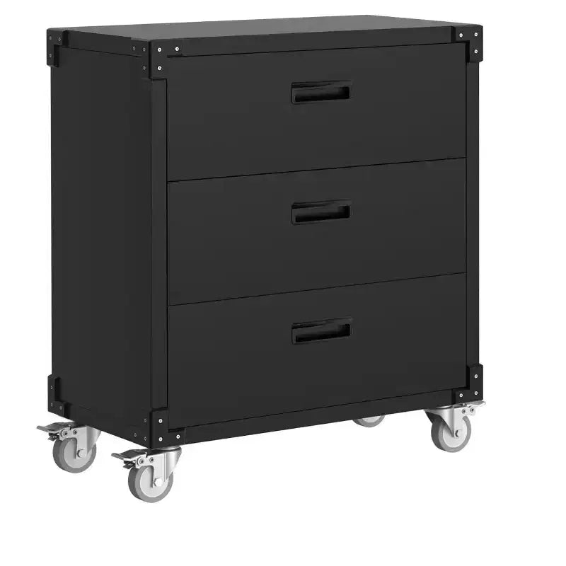 Metal Storage Cabinet, 2 Adjustable Shelves, 4 Wheels, Mobile Garage Storage Organizer, Easy Assembly, for Garage, Workshop