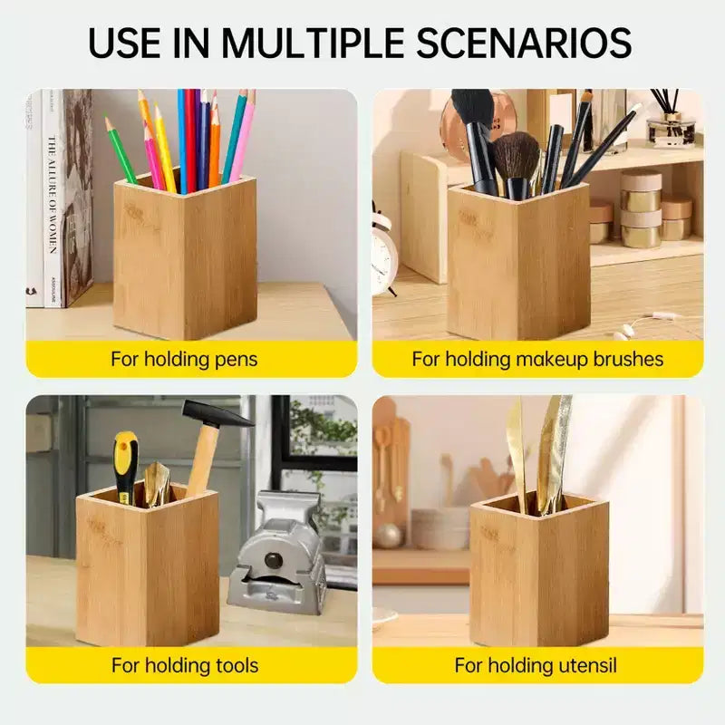 Acacia Wood Utensil Holder, Waterproof Flatware Caddy with 3 Detachable Compartments & Handles, for Party/BBQ